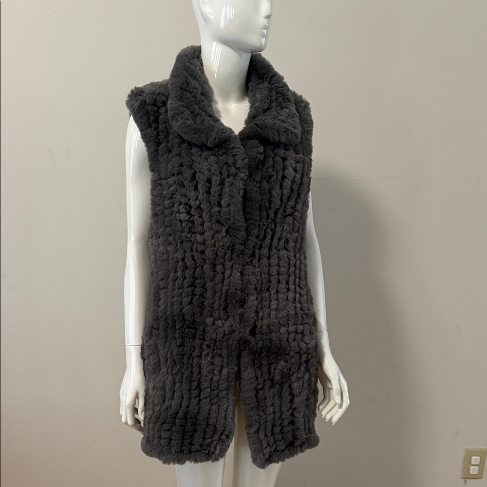 Fabulous Furs Charcoal Faux Fur Vest
